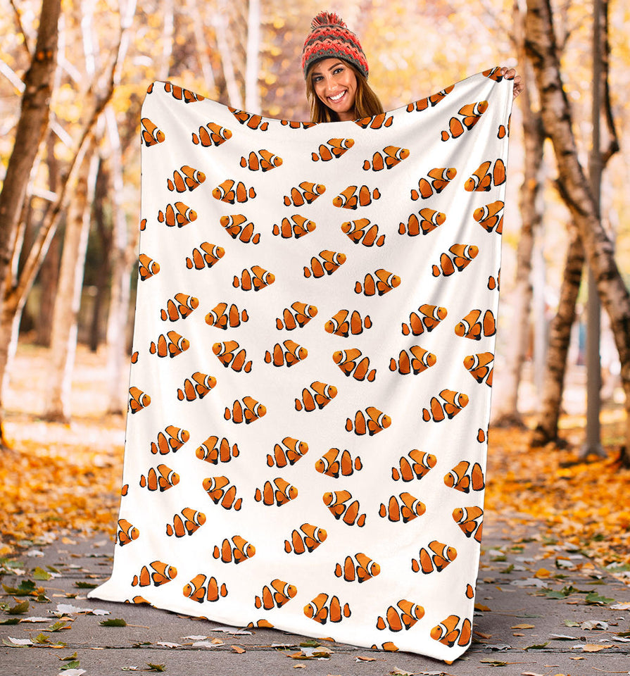 Clown Fish Pattern Print Design 03 Premium Blanket