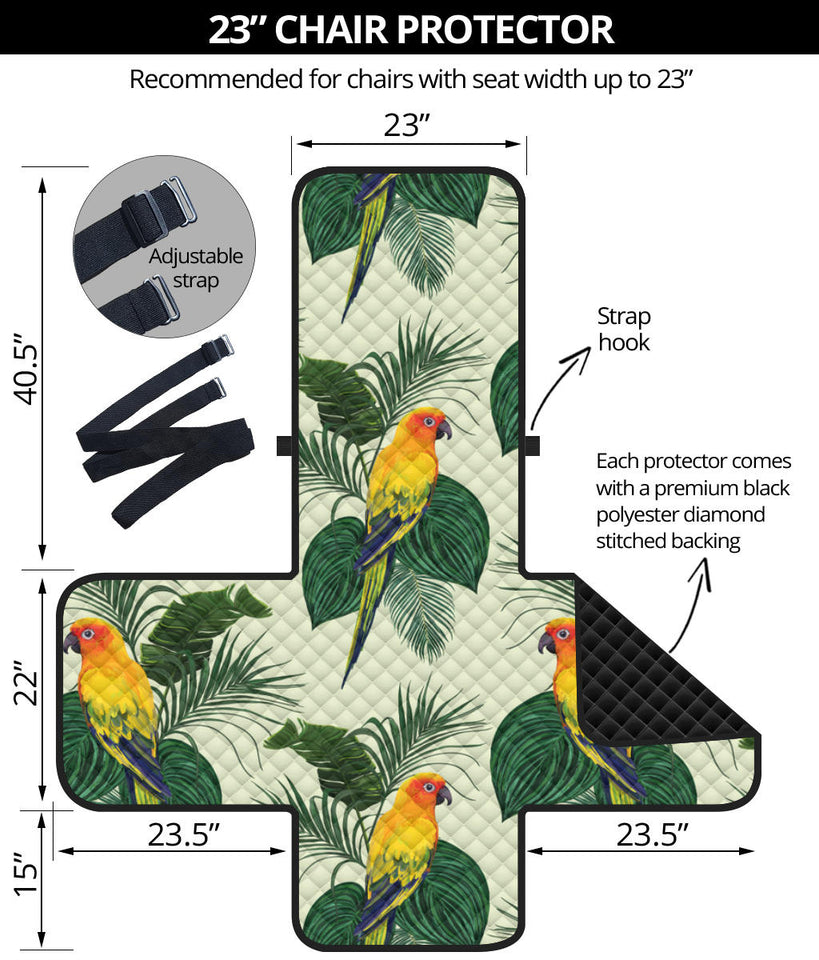 Beautiful parrot palm leaves pattern Chair Cover Protector