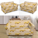 Rhino Yellow Theme Pattern Loveseat Couch Slipcover