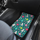 Snowman Bird Decorative Elements Christmas Pattern Front Car Mats