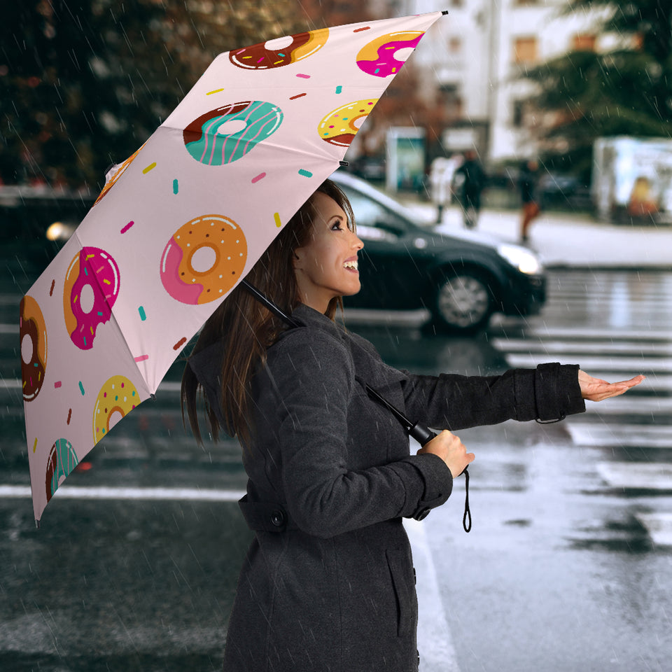 Donut Pattern Glaze Pink Background Umbrella