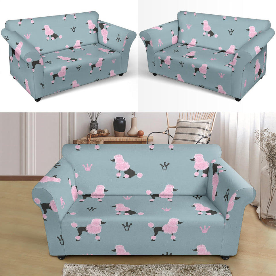 Poodle Dog Pattern Loveseat Couch Slipcover