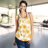 Sun design pattern Women Racerback Tank Top