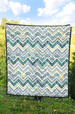 Zigzag  Chevron Paint Design Pattern Premium Quilt