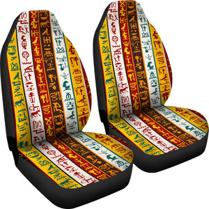 Egypt Hieroglyphics Pattern Print Design 01 Universal Fit Car Seat Covers