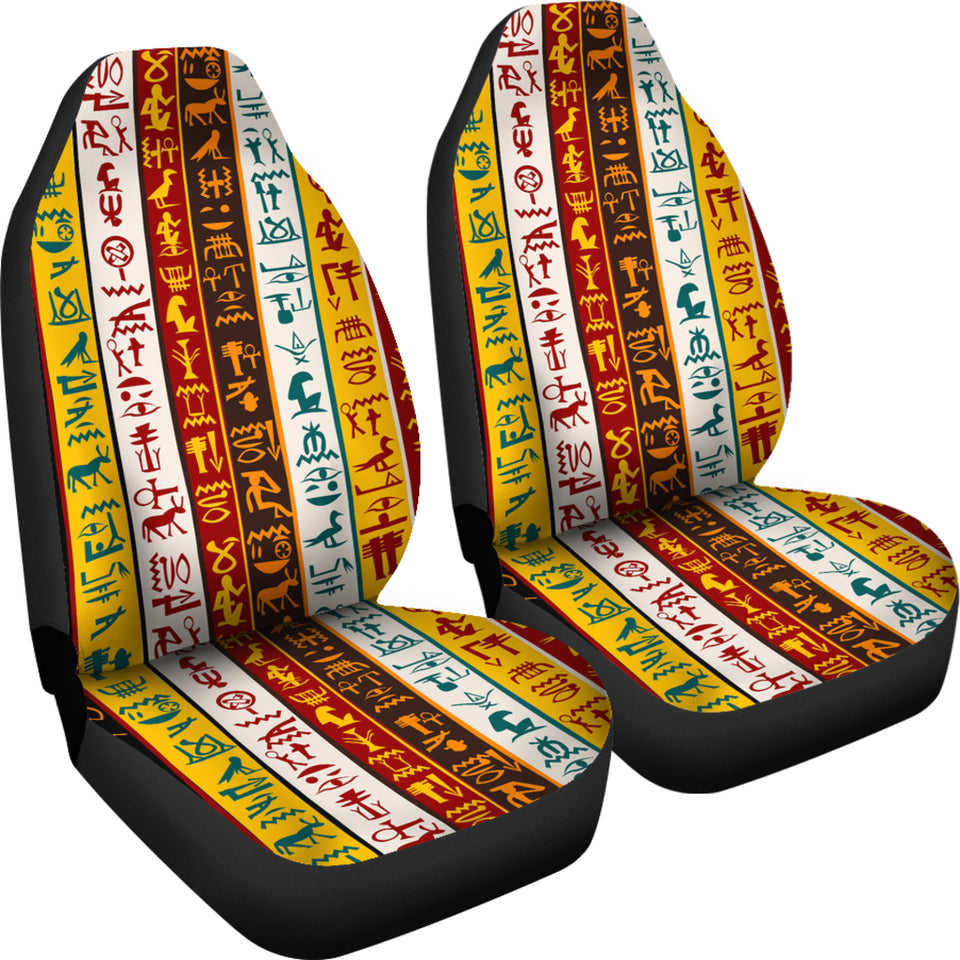 Egypt Hieroglyphics Pattern Print Design 01 Universal Fit Car Seat Covers