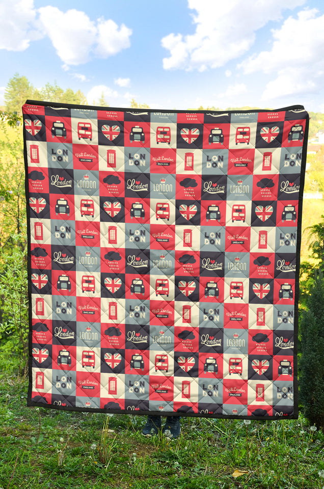 British Pattern Print Design 05 Premium Quilt