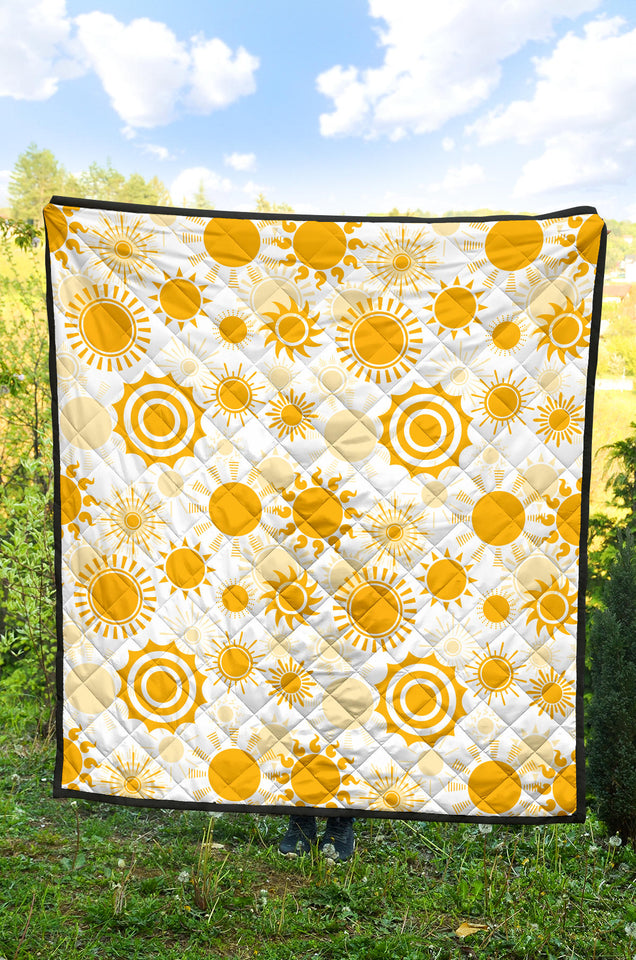 Sun Design Pattern Premium Quilt