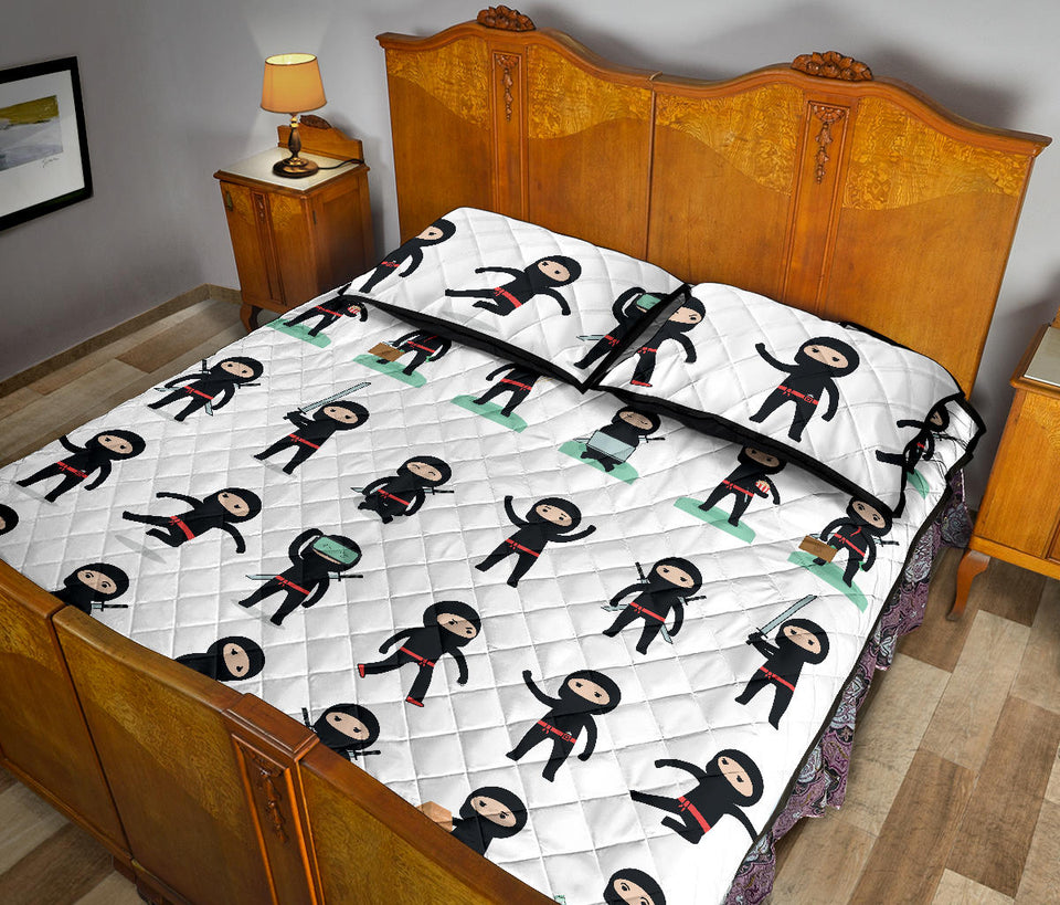 Cute ninja katana sword pattern Quilt Bed Set