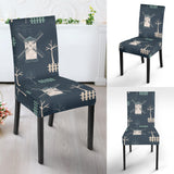 Windmill Tree Pattern Dining Chair Slipcover