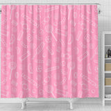 Sweet Candy Pink Background Shower Curtain Fulfilled In US