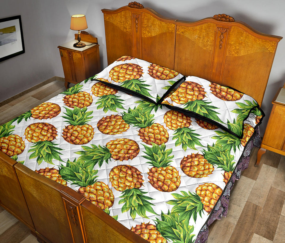 Pineapples design pattern Quilt Bed Set