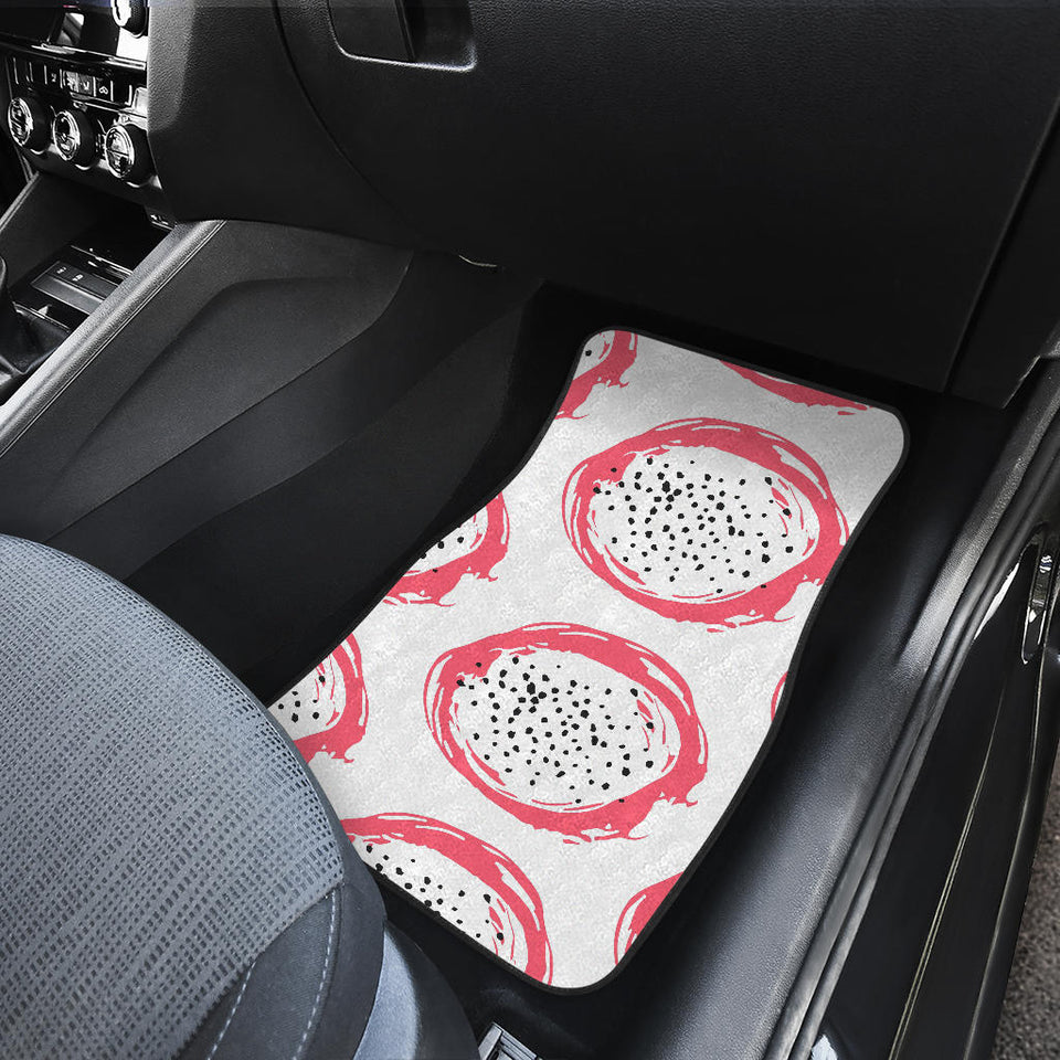 Hand Drawn Dragon Fruit Front And Back Car Mats