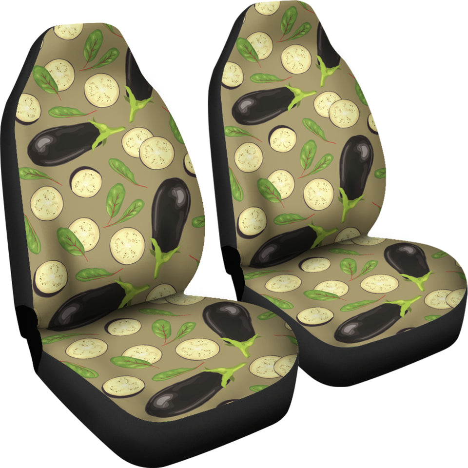 Eggplant Pattern Print Design 02 Universal Fit Car Seat Covers