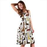Giraffe Pattern Print Design 05 Sleeveless Midi Dress