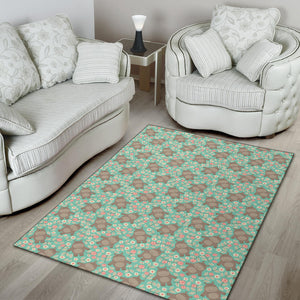 Hippopotamus Pattern Print Design 02 Area Rug