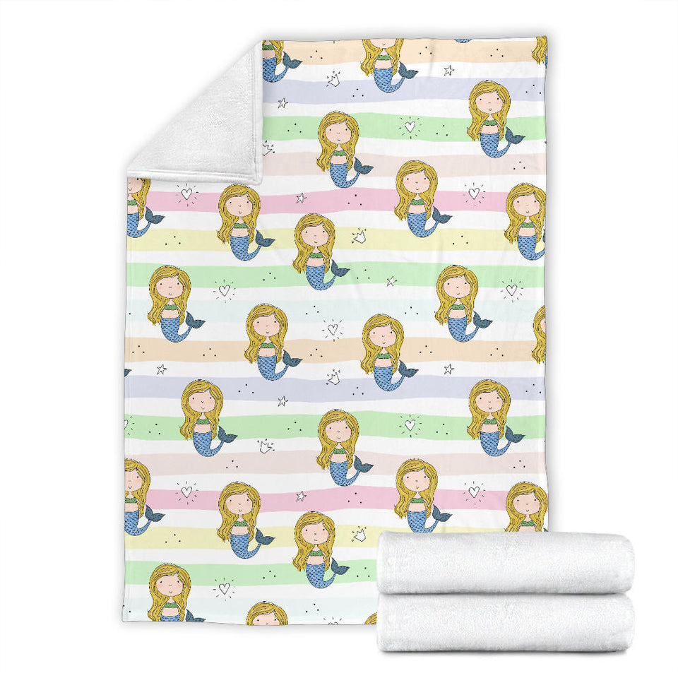 Cute Hand Drawn Mermaid Premium Blanket