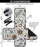 Cute nautical steering wheel anchor pattern Chair Cover Protector