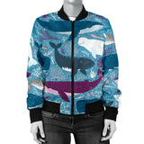 Whale Design Pattern Women'S Bomber Jacket