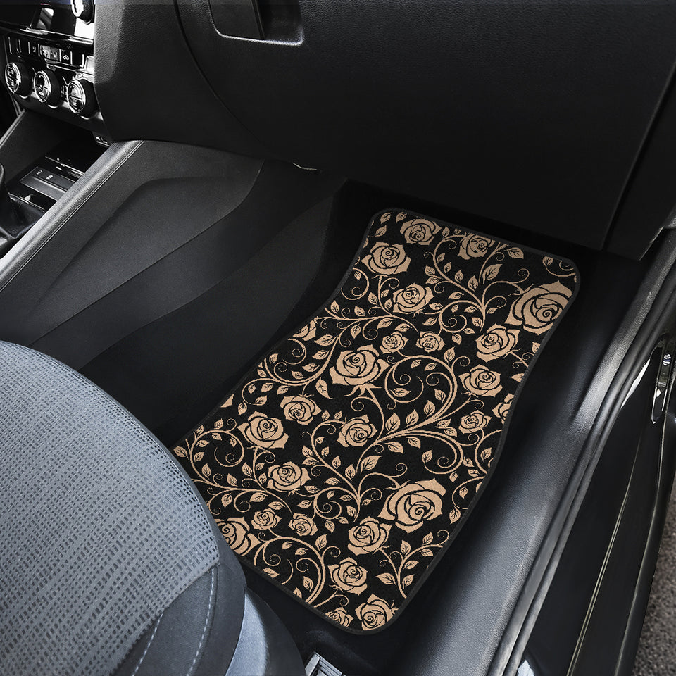 Rose Pattern Print Design 04 Front and Back Car Mats