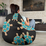 Sea Turtle Blue Stone Pattern Bean Bag Cover