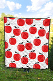 Red Apples White Background Premium Quilt