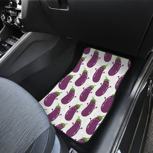 Eggplant Pattern Print Design 01 Front Car Mats