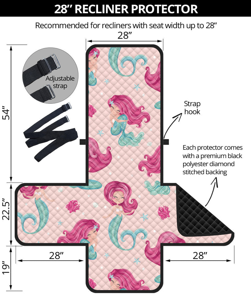 Cute little mermaid pattern Recliner Cover Protector