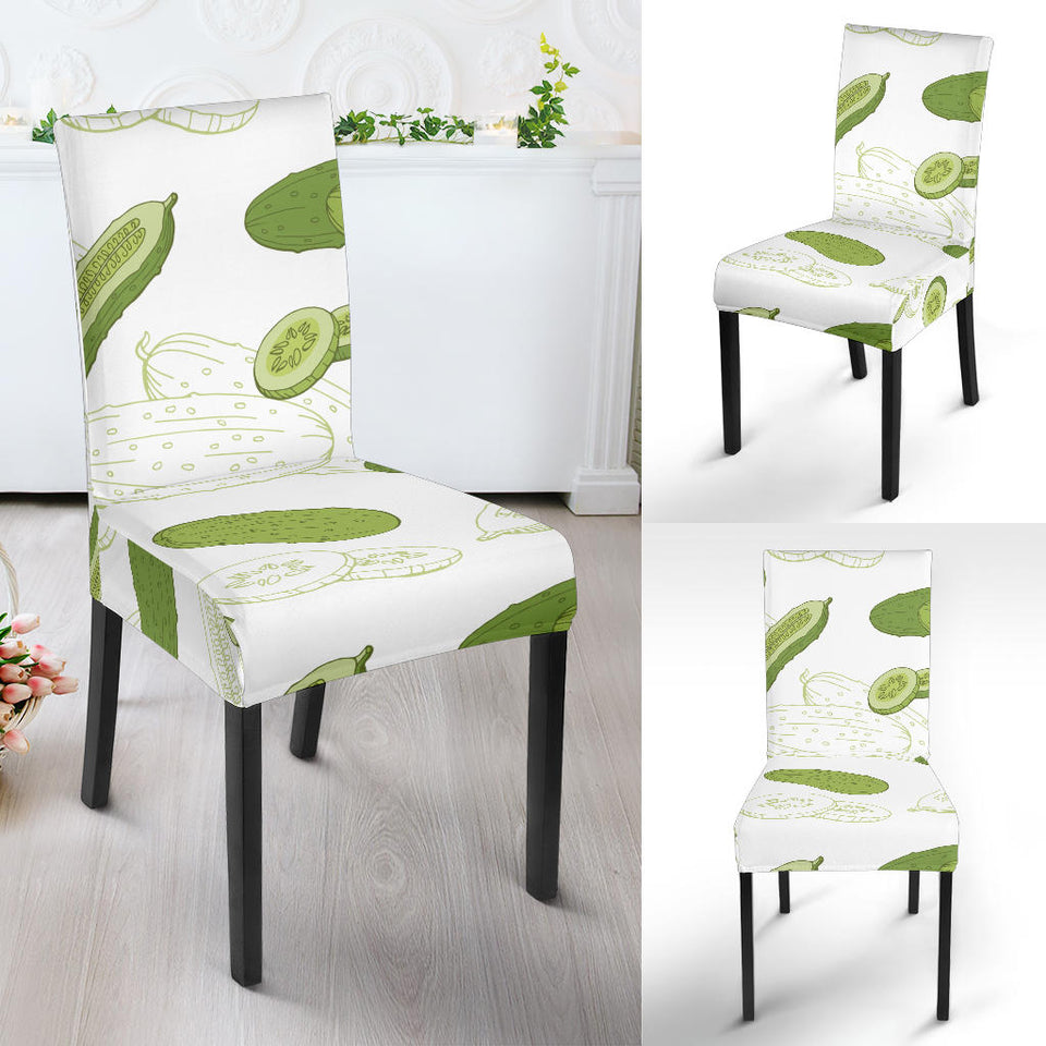 Cucumber Sketch Pattern Dining Chair Slipcover