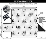Cute french bulldog paw pattern Sofa Cover Protector