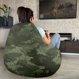 Digital Green Camo Camouflage Pattern Bean Bag Cover