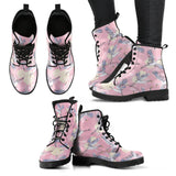Japanese Crane Rose Pattern Leather Boots