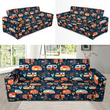 Camper Van Pattern Print Design 05 Sofa Slipcover