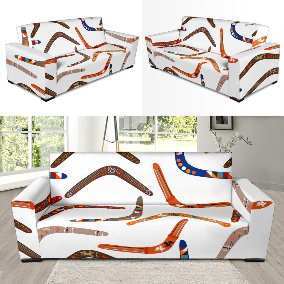 Boomerang Australian Aboriginal Ornament Pattern Sofa Slipcover