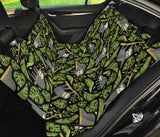 Cute Sloths Tropical Palm Leaves Black Background Dog Car Seat Covers