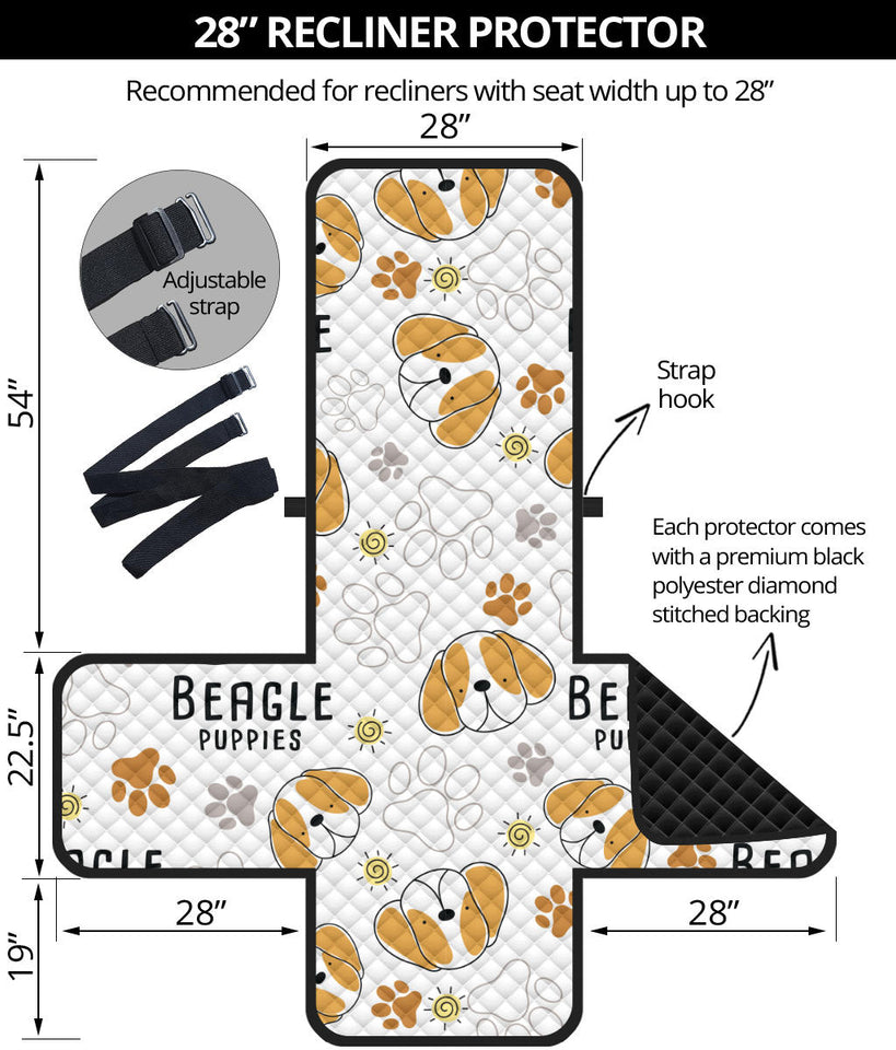Cute beagle dog pattern background Recliner Cover Protector