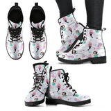 Cute Mermaid Dolphin Fish Starfish Pattern Leather Boots