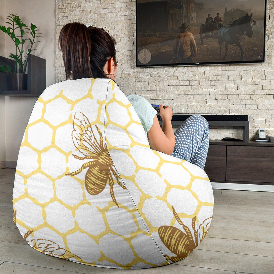 Bee Honeycomb Seamless Design Pattern Bean Bag Cover