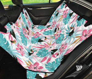 Toucan Tropical Flower Leave Pattern Dog Car Seat Covers