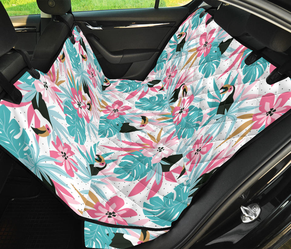 Toucan Tropical Flower Leave Pattern Dog Car Seat Covers