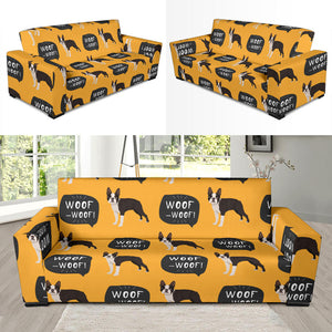 Boston Terrier Design Pattern Sofa Slipcover