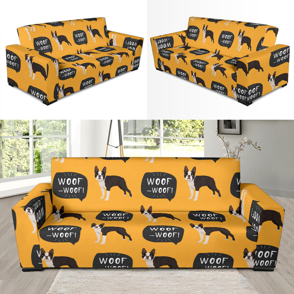 Boston Terrier Design Pattern Sofa Slipcover