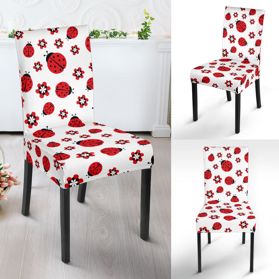 Ladybug Pattern Print Design 04 Dining Chair Slipcover