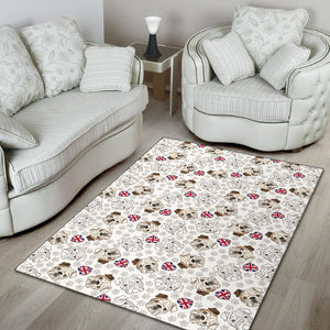 English Bulldog Pattern Print Design 01 Area Rug