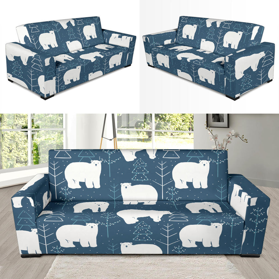 Polar Bear Mother Her Child Pattern Sofa Slipcover