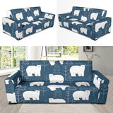 Polar Bear Mother Her Child Pattern Sofa Slipcover