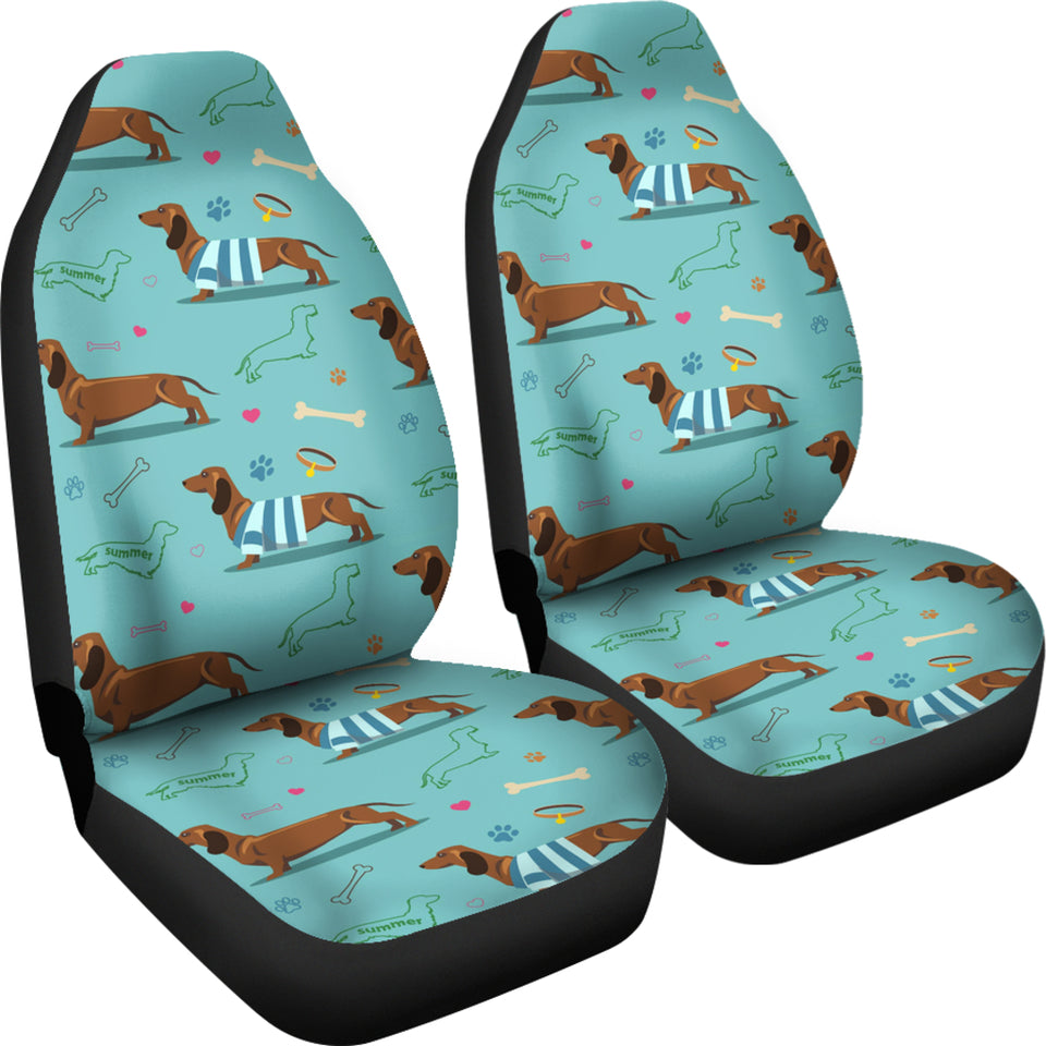 Dachshund Decorative Background Universal Fit Car Seat Covers