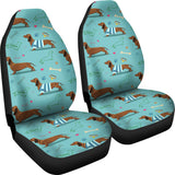 Dachshund Decorative Background Universal Fit Car Seat Covers