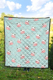 Cute Cow Flower Pattern Premium Quilt
