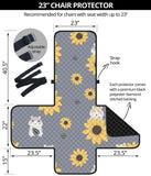 Cute hamster sunflower pattern background Chair Cover Protector